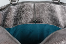 Load image into Gallery viewer, Cole Haan Metallic Silver Pebbled Leather Tote Bag Shoulder Handbag