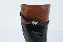 Load image into Gallery viewer, Cole Haan Womens Tall Riding Boots Black Brown Leather Size 8B
