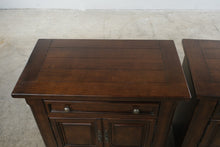 Load image into Gallery viewer, Pair of Collezione Europa Mediterranean Style Wood Nightstands with Cabinet Storage