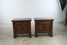 Load image into Gallery viewer, Pair of Collezione Europa Mediterranean Style Wood Nightstands with Cabinet Storage
