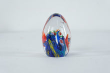 Load image into Gallery viewer, Art Glass Paperweight Egg Form Millefiori Floral Studio Glass