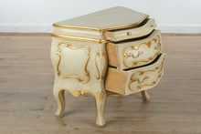 Load image into Gallery viewer, Italian Gold-Decorated Three-Drawer Carved Commode with Crackle Finish