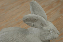 Load image into Gallery viewer, Concrete Bunny Garden Statue – 11” Tall Rustic Outdoor Rabbit Figurine