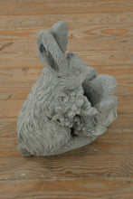 Load image into Gallery viewer, Rustic Concrete Bunny Garden Planter – 17” Tall Whimsical Outdoor Sculpture