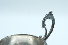 Load image into Gallery viewer, Antique Silver Plate Footed Master Salt Cellar Ornate Handle Victorian Style
