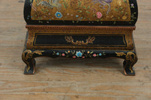 Load image into Gallery viewer, Asian Toleware Hand-Painted Lacquer Wood & Tin Storage Box Cabinet