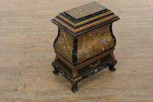 Load image into Gallery viewer, Asian Toleware Hand-Painted Lacquer Wood & Tin Storage Box Cabinet