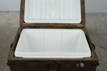 Load image into Gallery viewer, Rustic Wood Standing Cooler with Igloo Insert and Bottle Opener