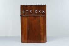 Load image into Gallery viewer, American Circa 1830 Walnut Hanging Corner Cupboard Pierced Gallery Antique