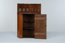 Load image into Gallery viewer, American Circa 1830 Walnut Hanging Corner Cupboard Pierced Gallery Antique