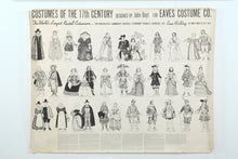 Load image into Gallery viewer, Vintage Costume History Poster – 17th Century Dress by John Boyt for Eaves Costume Co., Theatrical Reference Print
