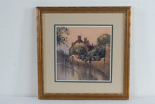 Load image into Gallery viewer, Paul Landry Cottage Reflections Framed Signed Numbered Print Gold Frame 21x21