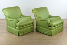 Load image into Gallery viewer, Pair of Councill Craftsmen Green Upholstered Lounge Chairs