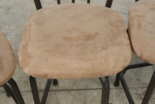 Load image into Gallery viewer, Set of 4 Contemporary Metal Counter Height Bar Stools with Tan Upholstered Seats