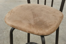 Load image into Gallery viewer, Set of 4 Contemporary Metal Counter Height Bar Stools with Tan Upholstered Seats