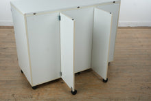 Load image into Gallery viewer, White Folding Craft Table Cabinet with Drawers and Casters