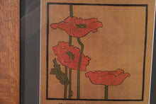 Load image into Gallery viewer, Stickley The Craftsman Poppies Mission Style Art – Quartersawn Oak Frame