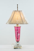 Load image into Gallery viewer, Cranberry Table Lamp on a Marble Base