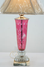 Load image into Gallery viewer, Cranberry Table Lamp on a Marble Base