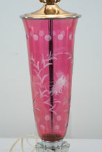 Load image into Gallery viewer, Cranberry Table Lamp on a Marble Base