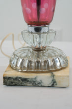 Load image into Gallery viewer, Cranberry Table Lamp on a Marble Base