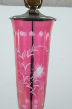 Load image into Gallery viewer, Cranberry Table Lamp on a Marble Base