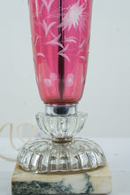 Load image into Gallery viewer, Cranberry Table Lamp on a Marble Base