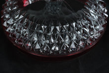 Load image into Gallery viewer, Vintage Ruby Flash Diamond-Cut Glass Compote / Pedestal Bowl