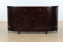 Load image into Gallery viewer, Crate & Barrel Solid Cherry Rounded-End Sideboard with Open Shelf Interior