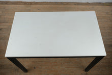 Load image into Gallery viewer, Crate and Barrel Parsons White Top Black Frame Dining Table Desk 48 x 28