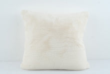 Load image into Gallery viewer, Ivory Cream Faux Fur Throw Pillow 19 x 19 Soft Plush Decorative Accent Cushion
