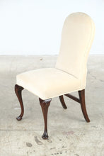 Load image into Gallery viewer, Traditional Queen Anne Style Cream Upholstered Slipper Chair with Cabriole Legs