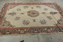 Load image into Gallery viewer, Chinese Style Floral Medallion Area Rug 93 x 128 Ivory Rose Blue