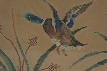 Load image into Gallery viewer, Vintage Mallard Duck Needlepoint Framed Folk Art Waterfowl 35 x 28