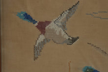 Load image into Gallery viewer, Vintage Mallard Duck Needlepoint Framed Folk Art Waterfowl 35 x 28
