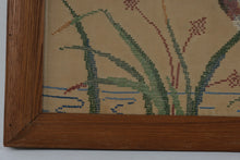 Load image into Gallery viewer, Vintage Mallard Duck Needlepoint Framed Folk Art Waterfowl 35 x 28