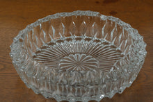 Load image into Gallery viewer, Vintage Pressed Crystal Ashtray – 7.5” Round Cut Glass Dish, Mid-Century Heavy Clear Glass