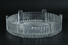 Load image into Gallery viewer, Heavy Lead Crystal Round Serving Bowl β Deep Cut Diamond & Sunburst Pattern