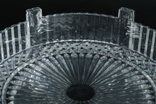 Load image into Gallery viewer, Heavy Lead Crystal Round Serving Bowl β Deep Cut Diamond & Sunburst Pattern
