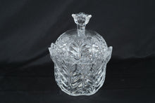 Load image into Gallery viewer, Vintage Bohemia Crystal Covered Candy Dish Portico Pattern Czech Republic 7 Inch