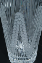 Load image into Gallery viewer, Heavy European Lead Crystal 11" Vase – Braided Intaglio Pattern, Scalloped Edge