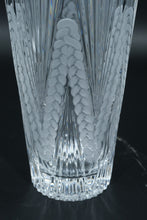 Load image into Gallery viewer, Heavy European Lead Crystal 11" Vase – Braided Intaglio Pattern, Scalloped Edge