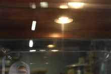 Load image into Gallery viewer, Illuminated Cherry Glass Curio Cabinet with Frosted Floral Detai