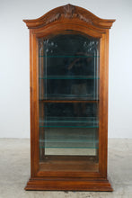 Load image into Gallery viewer, Traditional Carved Wood Curio Cabinet with Glass Shelves and Side-Loading Door