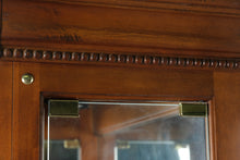 Load image into Gallery viewer, Traditional Carved Wood Curio Cabinet with Glass Shelves and Side-Loading Door