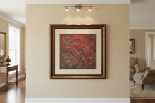 Load image into Gallery viewer, Kate McRostie Curling Flowers Framed Art Print Red Floral Scroll Decor 36 x 36