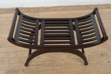 Load image into Gallery viewer, Frontgate Curved Slat Wood Bench Stool