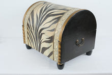 Load image into Gallery viewer, Safari Zebra Print Storage Trunk Bench Upholstered Chest Wood Base