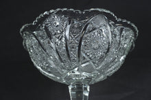 Load image into Gallery viewer, 7" EAPG 1900's Hobstar Large Pedestal Sawtooth Serving Compote