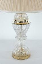 Load image into Gallery viewer, Elegant Cut Crystal & Brass Table Lamp with Pleated Shade – 33" Tall
